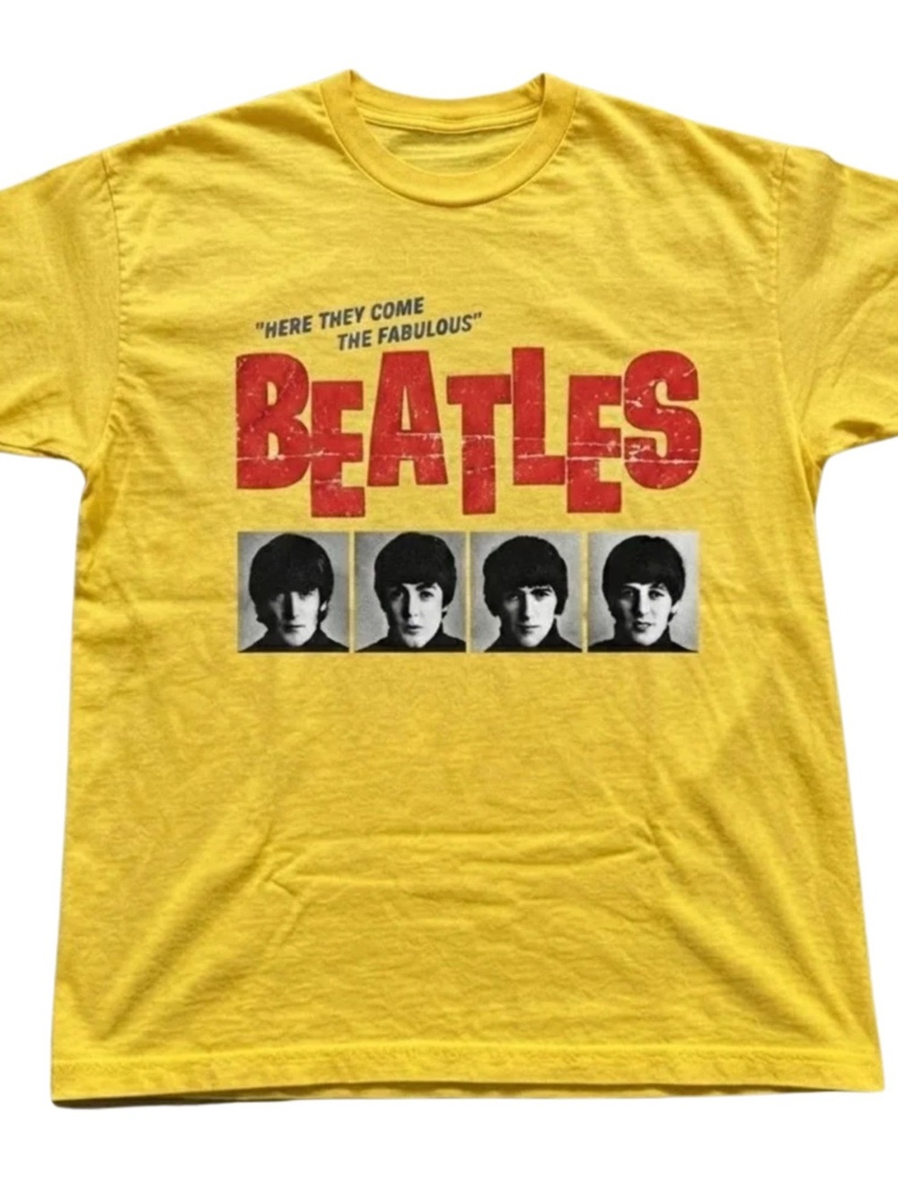 Beatles Yellow Graphic Tee - 'Here They Come The Fabulous'